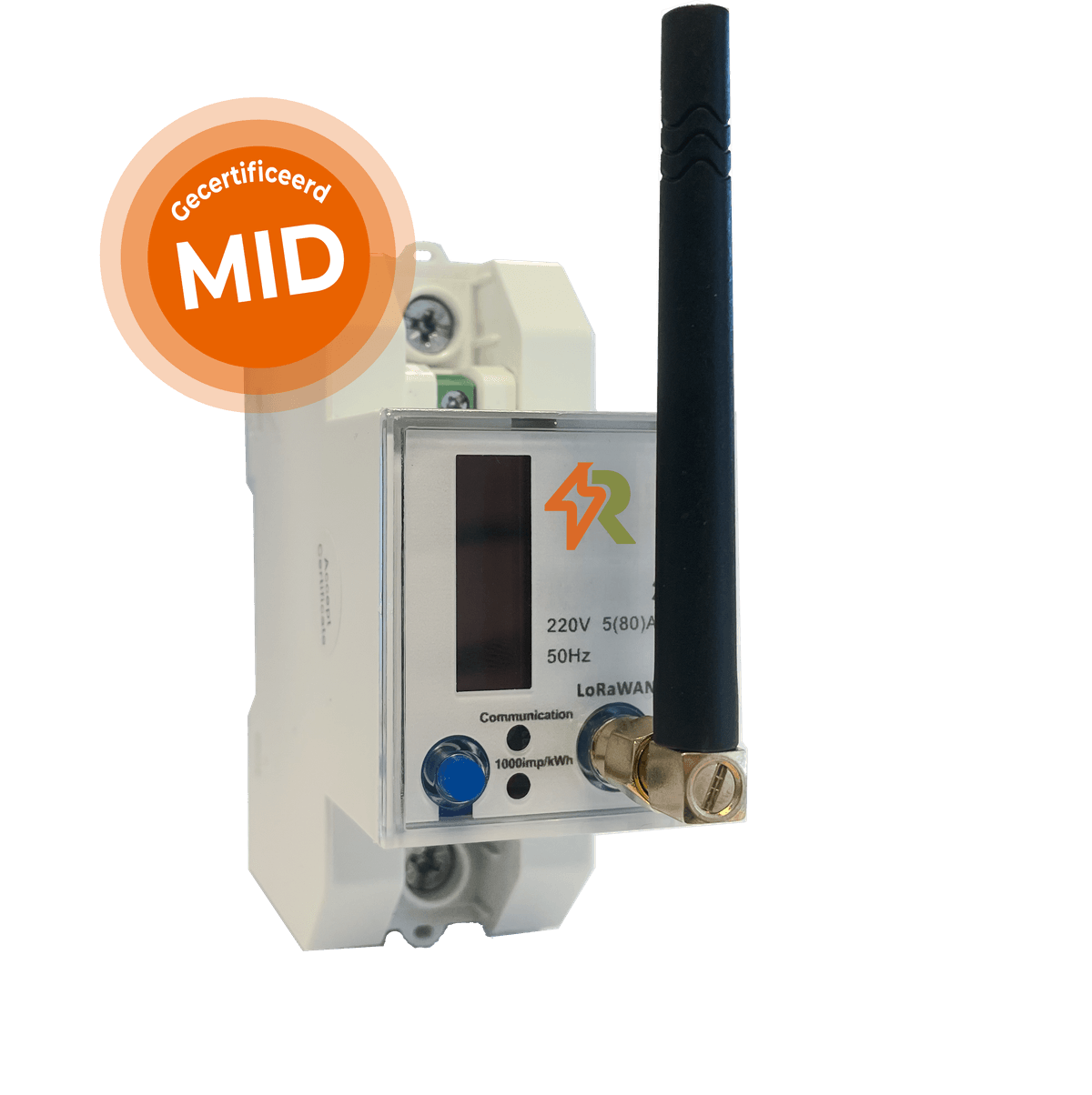 MID-gecertificeerde kWh-meter van RecraPlan met antenne